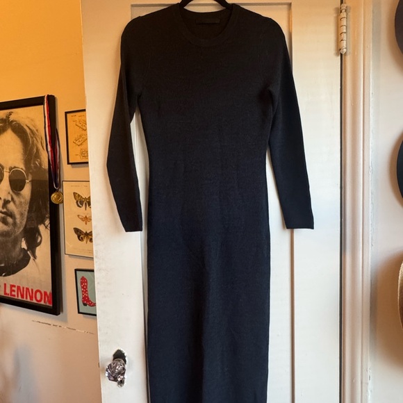 Jenni Kayne Charcoal Merino Wool Long Sleeve Sweater Dress - Picture 2 of 5